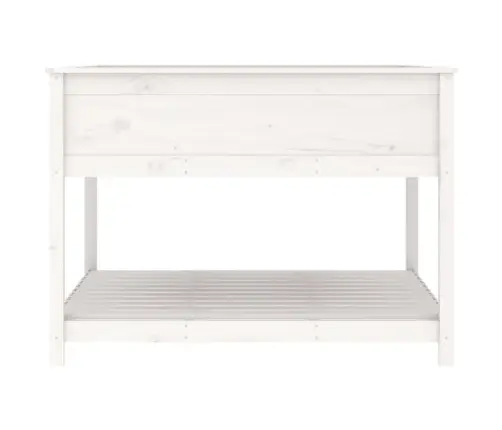 Puķu Kaste Ar Plauktu, Balta, 111,5X111,5X81 Cm, Priedes Koks Vidaxl