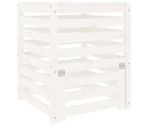 Komposta Kaste, Balta, 63,5X63,5X77,5 Cm, Priedes Masīvkoks Vidaxl