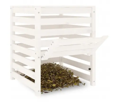 Komposta Kaste, Balta, 63,5X63,5X77,5 Cm, Priedes Masīvkoks Vidaxl