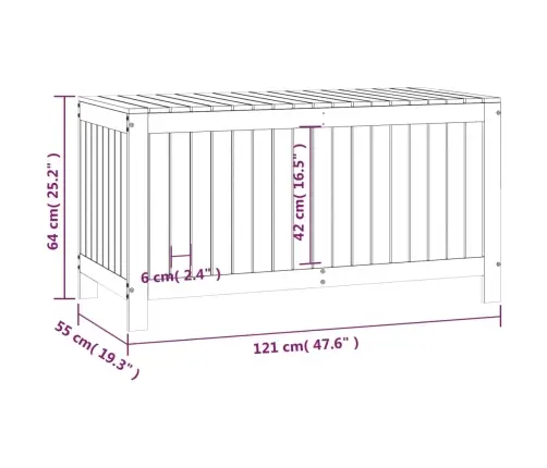 Uzglabāšanas Kaste, Brūna, 121X55X64 Cm, Priedes Masīvkoks Vidaxl