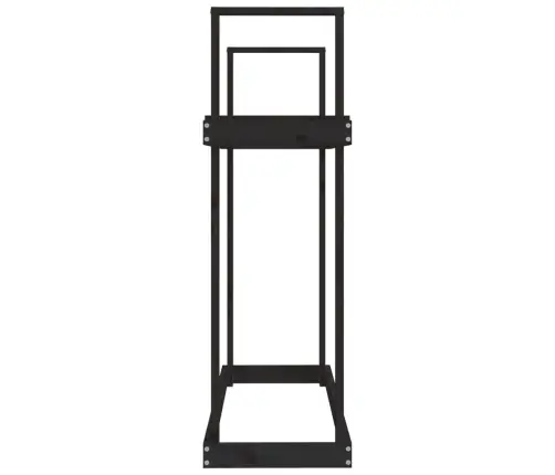 Stovas Malkoms, Juodas, 110X35X108,5cm Pušies Medienos Masyvas