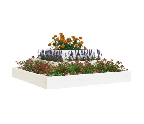 Puķu Kaste, Balta, 80X80X27 Cm, Priedes Masīvkoks Vidaxl