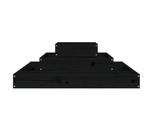 Puķu Kaste, Melna, 80X80X27 Cm, Priedes Masīvkoks Vidaxl