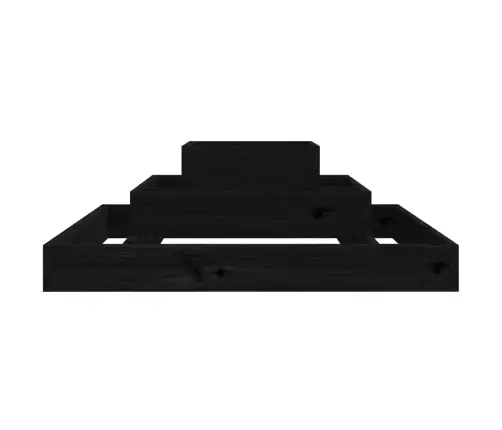 Puķu Kaste, Melna, 80X80X27 Cm, Priedes Masīvkoks Vidaxl