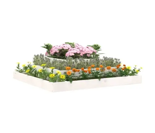 Puķu Kaste, Balta, 110X110X27 Cm, Priedes Masīvkoks Vidaxl