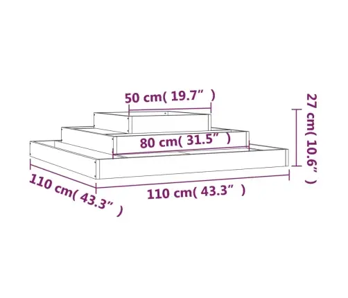 Lovelis, Pilkas, 110X110X27cm Pušies Medienos Masyvas