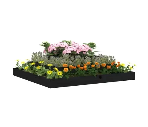 Puķu Kaste, Melna, 110X110X27 Cm, Priedes Masīvkoks Vidaxl