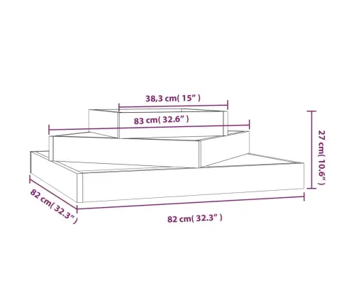 Puķu Kaste, 83X83X27 Cm, Priedes Masīvkoks Vidaxl