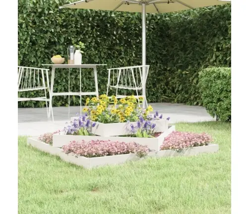 Puķu Kaste, Balta, 112X112X27 Cm, Priedes Masīvkoks Vidaxl