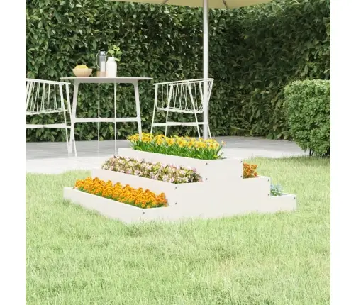 Taimekast, Valge, 80 X 80 X 27 cm Männipuit