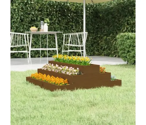 Taimekast, Meepruun, 80 X 80 X 27 cm Männipuit