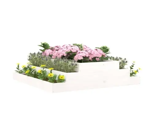 Puķu Kaste, Balta, 110X110X27 Cm, Priedes Masīvkoks Vidaxl