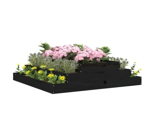 Taimekast, Must, 110 X 110 X 27 cm Männipuit