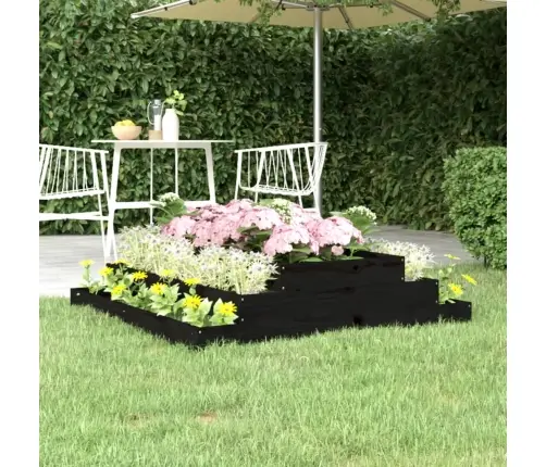 Taimekast, Must, 110 X 110 X 27 cm Männipuit