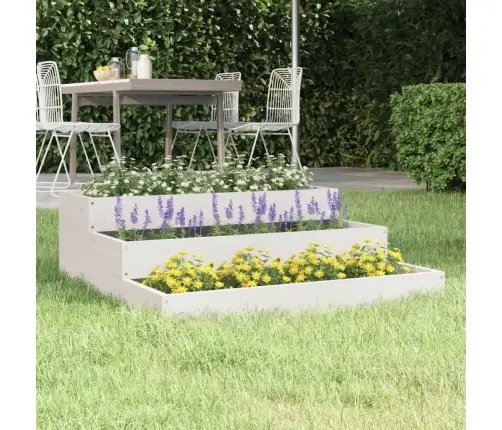 Taimekast, Valge, 78 X 78 X 27 cm Männipuit