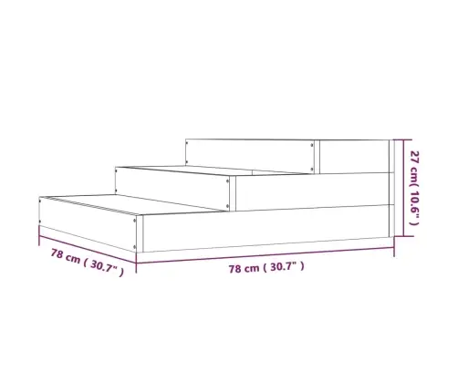 Taimekast, 78 X 78 X 27 cm Ebatsuuga Puit