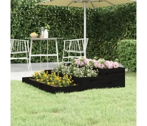 Taimekast, Must, 107 X 107 X 27 cm Männipuit