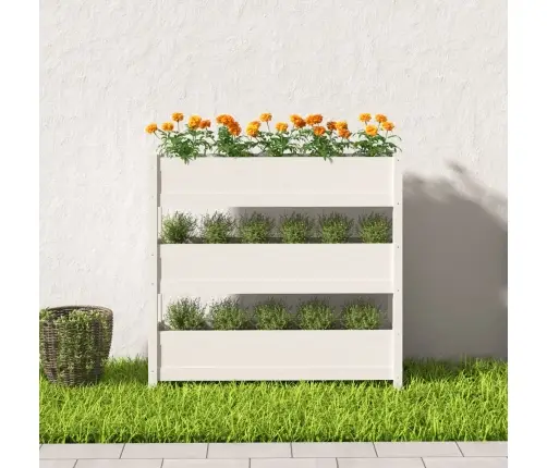 Taimekast, Valge, 112 X 25 X 104,5 cm Männipuit