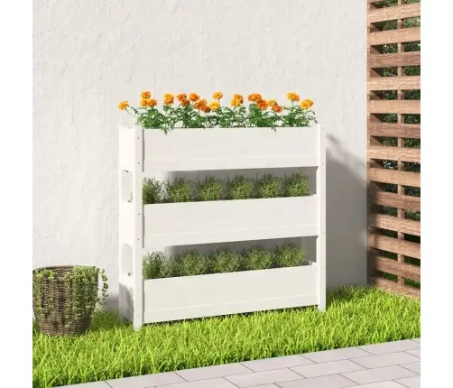 Taimekast, Valge, 112 X 25 X 104,5 cm Männipuit
