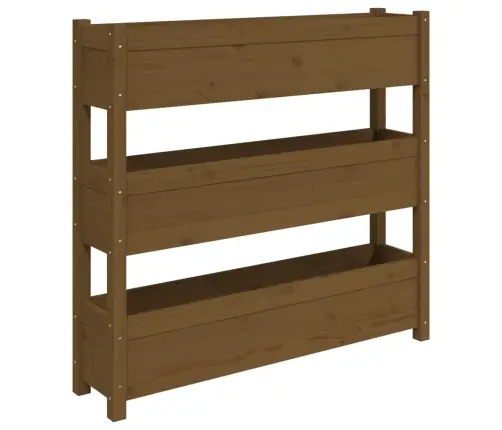 Puķu Kaste, 112X25X104,5 Cm, Priedes Masīvkoks, Medus Brūna Vidaxl