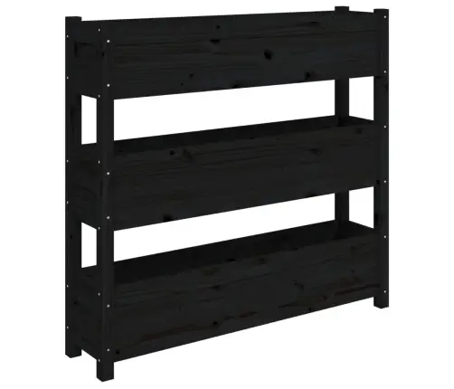 Taimekast, Must, 112 X 25 X 104,5 cm Männipuit