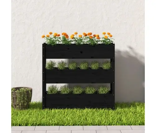 Taimekast, Must, 112 X 25 X 104,5 cm Männipuit