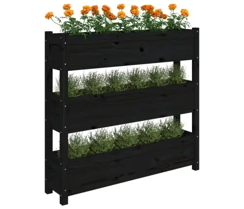 Taimekast, Must, 112 X 25 X 104,5 cm Männipuit