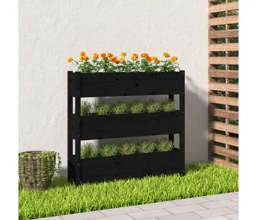 Taimekast, Must, 112 X 25 X 104,5 cm Männipuit