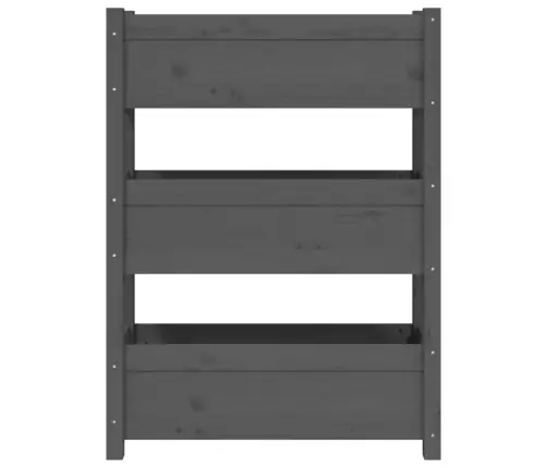 Puķu Kaste, Pelēka, 77X25X104,5 Cm, Priedes Masīvkoks Vidaxl