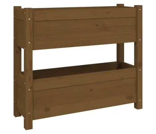 Puķu Kaste, Medus Brūna, 77X25X66 Cm, Priedes Masīvkoks Vidaxl