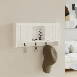 Atslēgu Skapis, Balts, 40X8,5X20 Cm, Inženierijas Koks, Tērauds Vidaxl