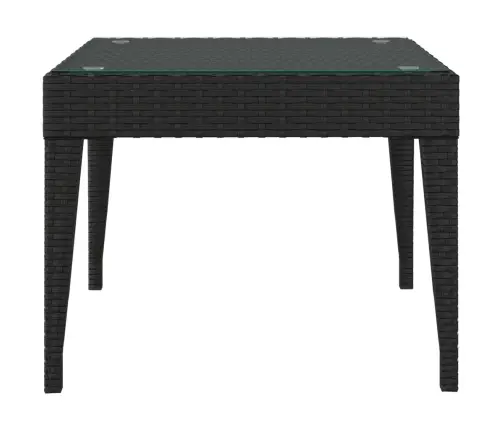 Galdiņš, 50X50X38 Cm, Polietilēna Rotangpalma, Stikls, Melns Vidaxl