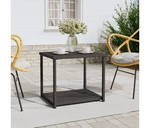 Galdiņš, 55X45X49 Cm, Polietilēna Rotangpalma, Melns Vidaxl