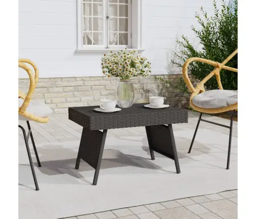 Galdiņš, 60X40X38 Cm, Polietilēna Rotangpalma, Melns Vidaxl