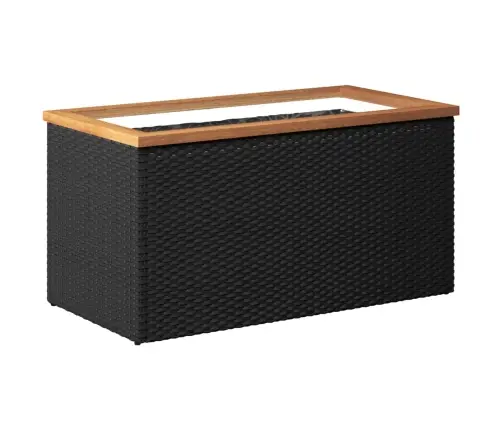 Puķu Kaste, 80X40X40 Cm, Melna, Polietilēna Rotangpalma Vidaxl