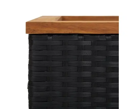 Puķu Kaste, 80X40X40 Cm, Melna, Polietilēna Rotangpalma Vidaxl