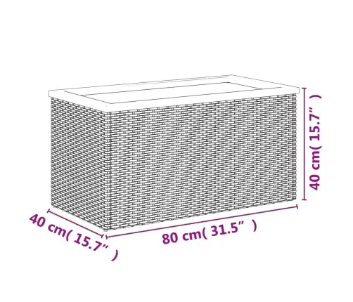 Puķu Kaste, 80X40X40 Cm, Melna, Polietilēna Rotangpalma Vidaxl