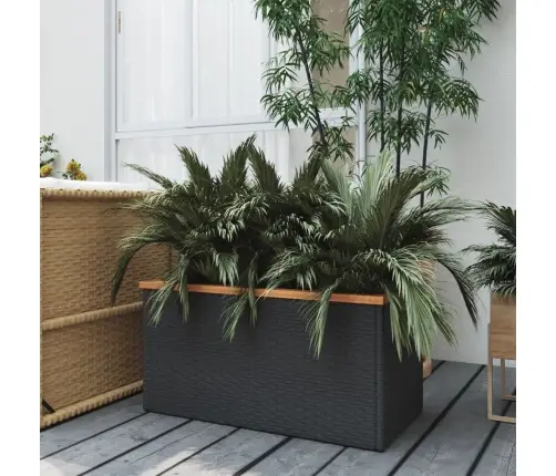 Puķu Kaste, 80X40X40 Cm, Melna, Polietilēna Rotangpalma Vidaxl