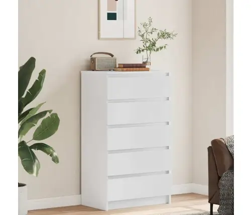 Atvilktņu Plaukts, Balts, 60X36X103 Cm, Inženierijas Koks Vidaxl