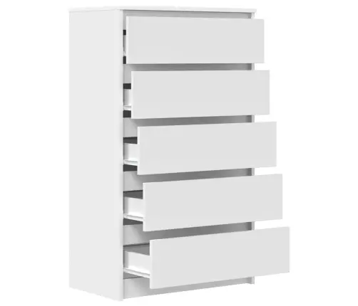 Atvilktņu Plaukts, Balts, 60X36X103 Cm, Inženierijas Koks Vidaxl