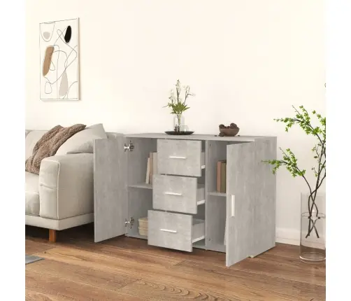 Šoninė Spintelė, Betono Pilka, 91X29,5X65cm Apdirbta Mediena