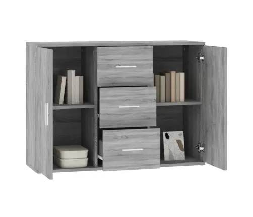 Kumode, Pelēka Ozolkoka, 91X29,5X65 Cm, Inženierijas Koks Vidaxl