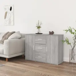 Kumode, Pelēka Ozolkoka, 91X29,5X65 Cm, Inženierijas Koks Vidaxl