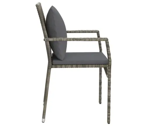 Dārza Krēsli Ar Matračiem, 4 Gab., Pelēka Pe Rotangpalma Vidaxl