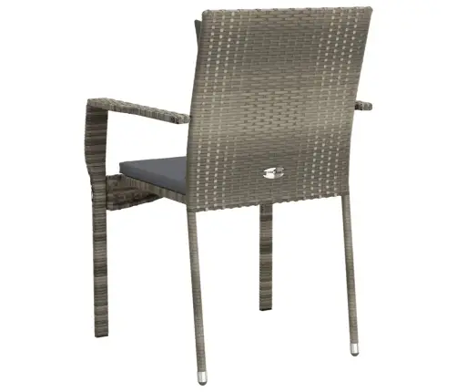 Dārza Krēsli Ar Matračiem, 4 Gab., Pelēka Pe Rotangpalma Vidaxl