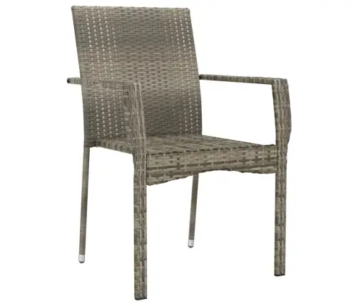 Dārza Krēsli Ar Matračiem, 2 Gab., Pelēka Pe Rotangpalma Vidaxl