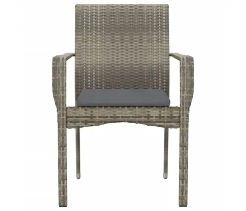 Dārza Krēsli Ar Matračiem, 2 Gab., Pelēka Pe Rotangpalma Vidaxl