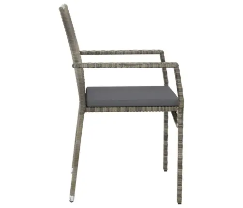 Dārza Krēsli Ar Matračiem, 2 Gab., Pelēka Pe Rotangpalma Vidaxl