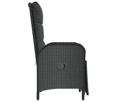 Dārza Krēsli Ar Matračiem, 2 Gab., Pe Rotangpalma, Melni Vidaxl