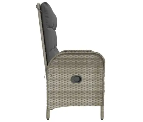 Atgāžams Dārza Sols Ar Matračiem, 107 Cm, Pelēka Pe Rotangpalma Vidaxl
